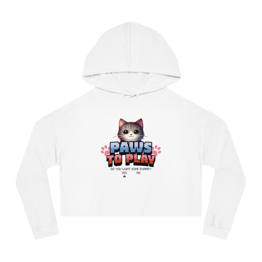 Gamer Cat - Women’s Cropped Hooded Sweatshirt