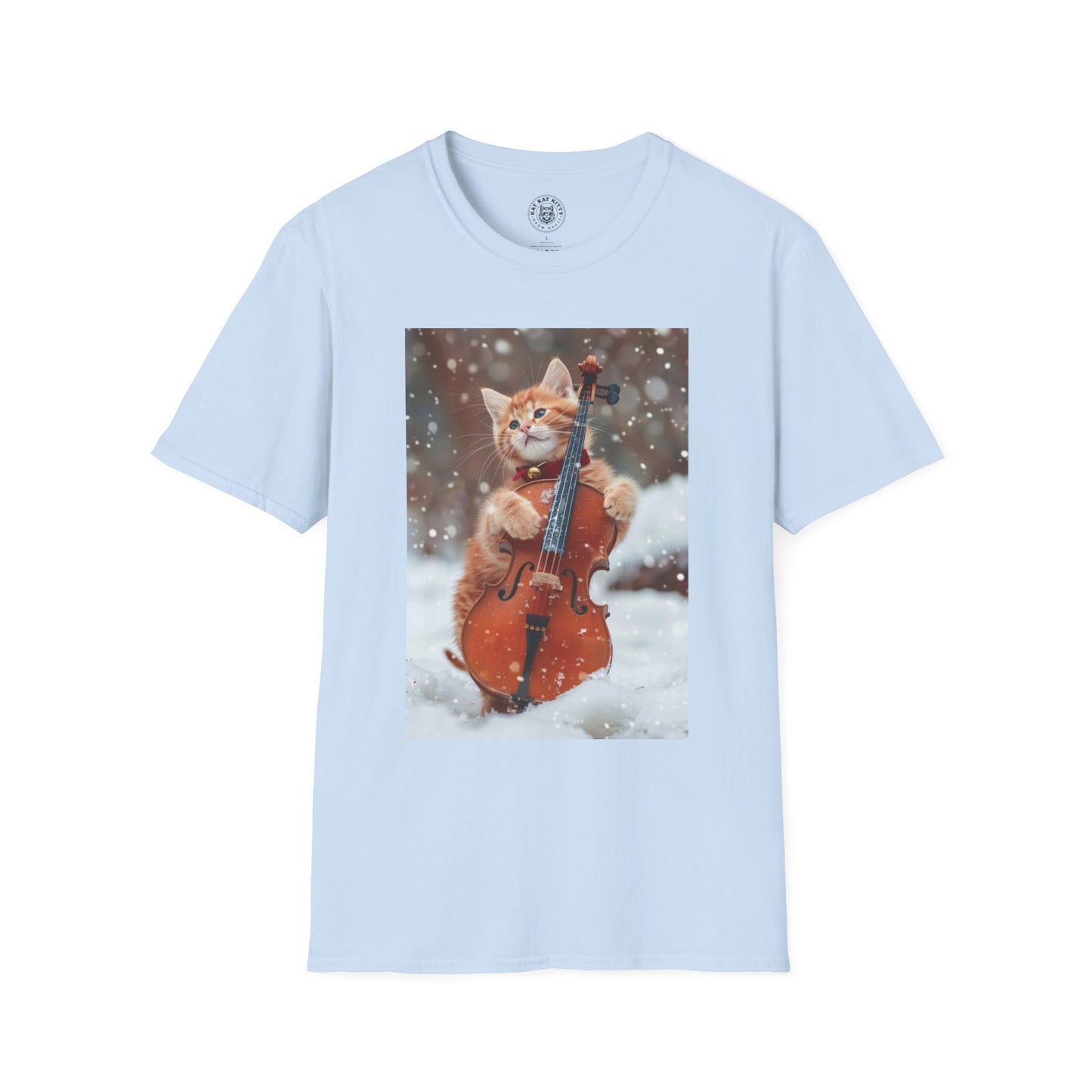 Picture Of A Cat And A Violin - Unisex Cat Graphic Tees | Graphic T Shirts