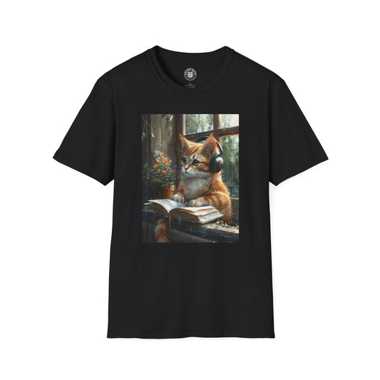 Painting Reading Cat - Unisex Cat Graphic Tees | Graphic T Shirts