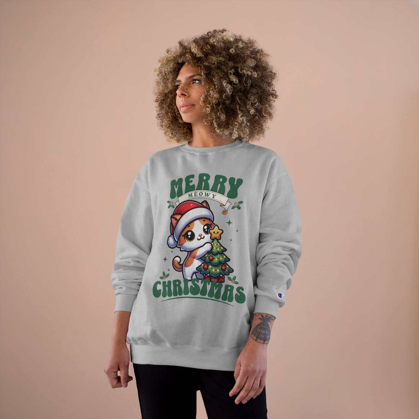 Merry Meowy Christmas - Champion® Cat Sweatshirt