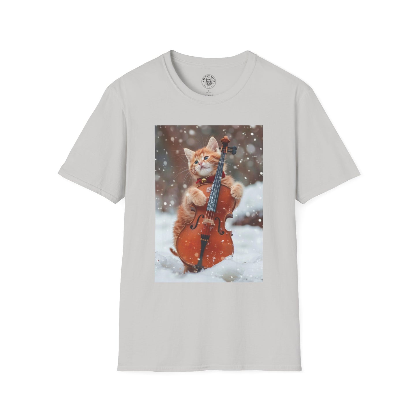 Picture Of A Cat And A Violin - Unisex Cat Graphic Tees | Graphic T Shirts