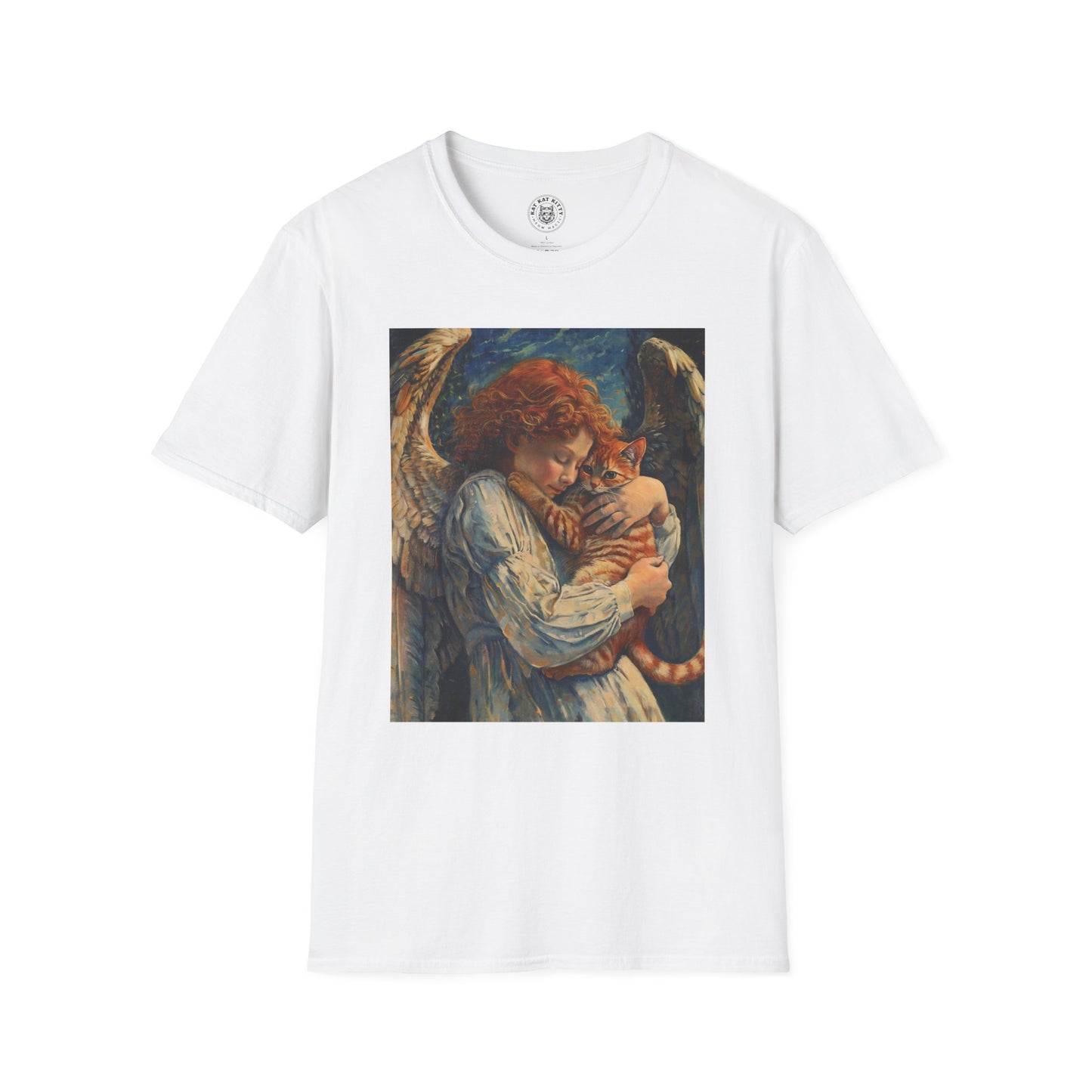 Painting Angel and Cat - Unisex Cat Graphic Tees | Graphic T Shirts