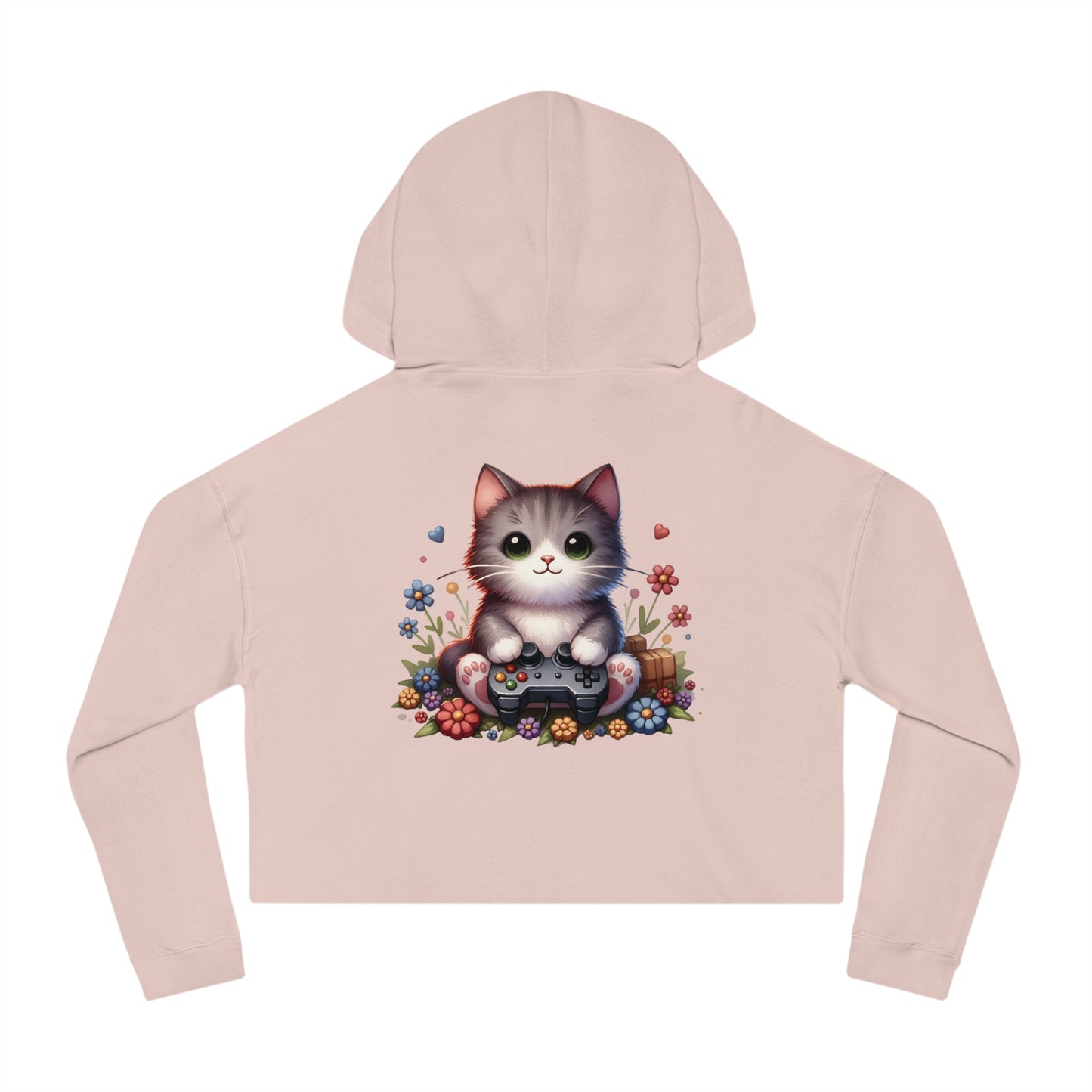 Gamer Cat - Women’s Cropped Hooded Sweatshirt