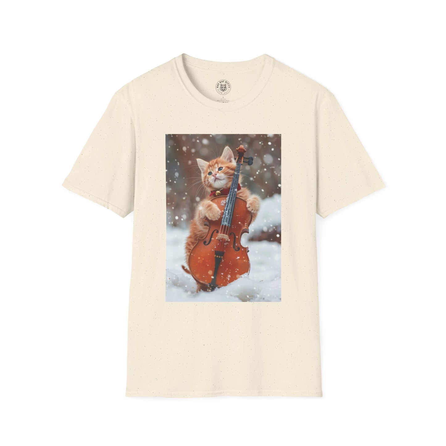 Picture Of A Cat And A Violin - Unisex Cat Graphic Tees | Graphic T Shirts