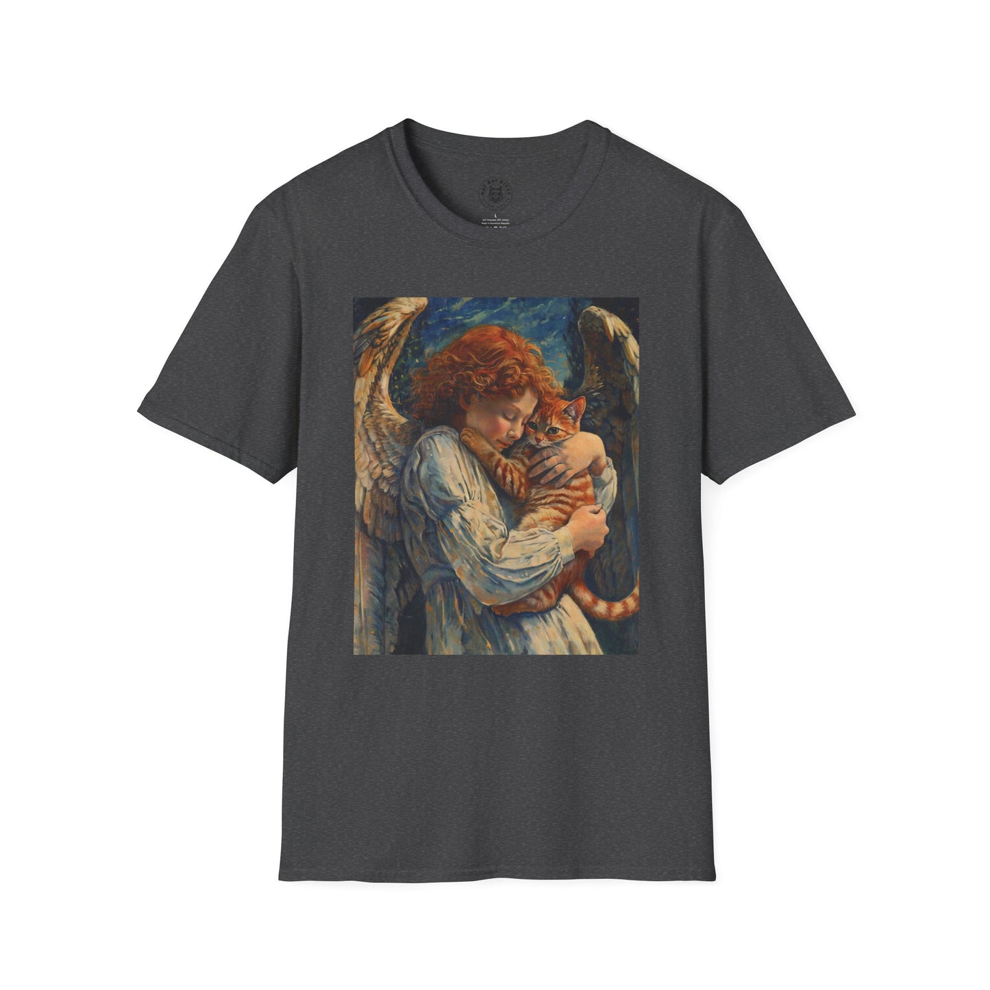 Painting Angel and Cat - Unisex Cat Graphic Tees | Graphic T Shirts