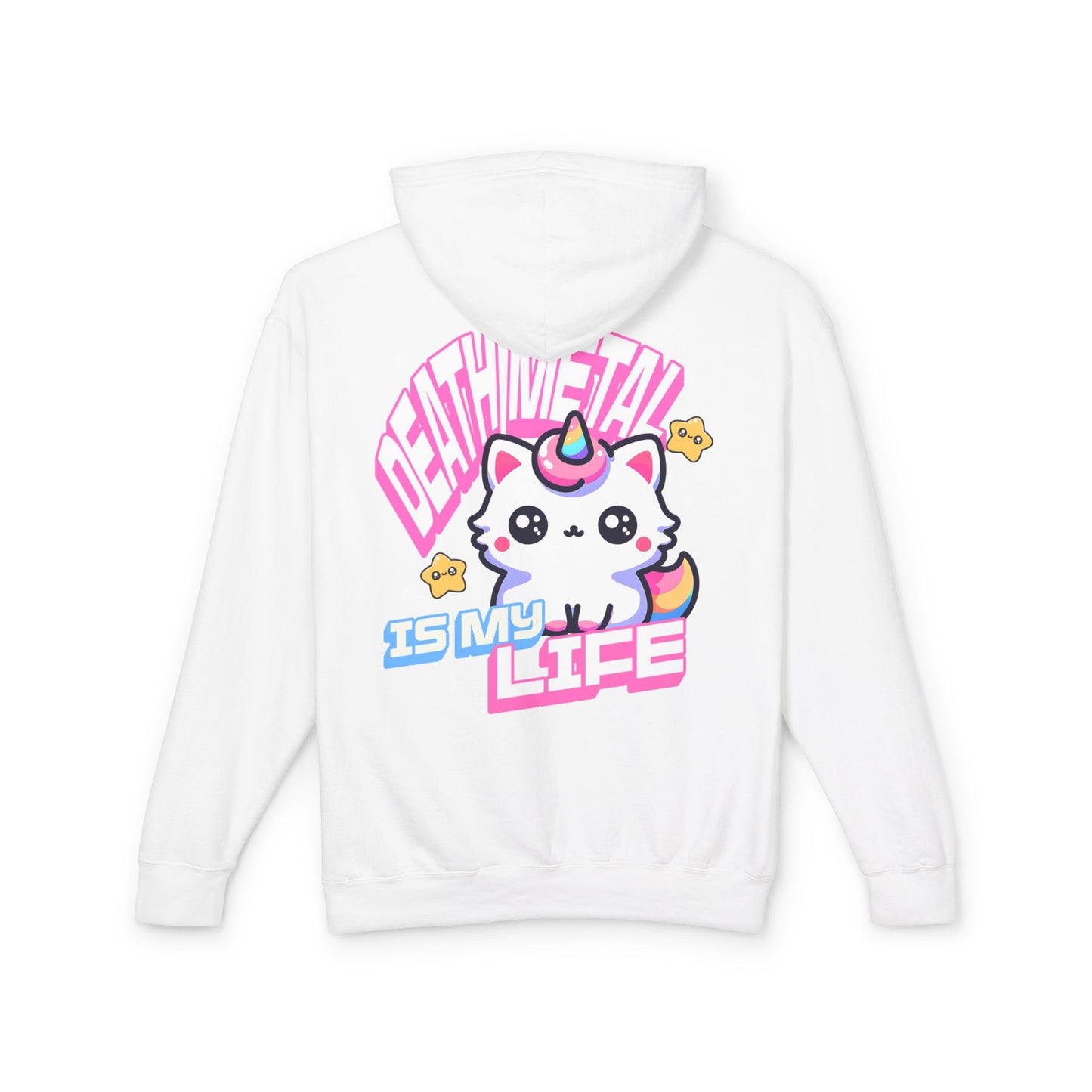 Death Metal Is My Life - Unisex Lightweight Cat Hooded Sweatshirt