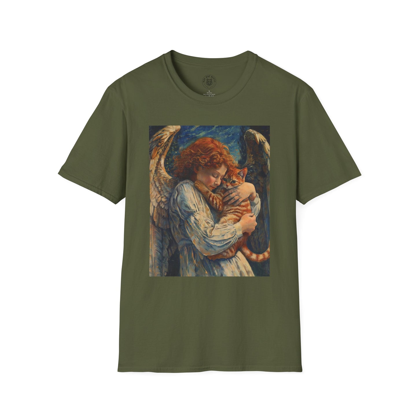 Painting Angel and Cat - Unisex Cat Graphic Tees | Graphic T Shirts