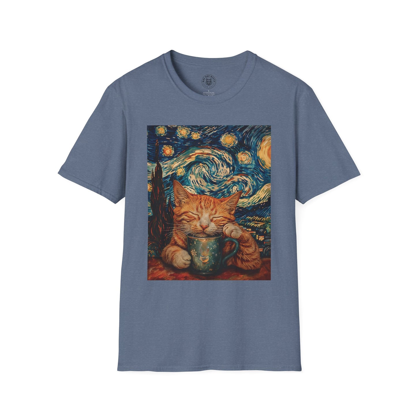 Painting The Starry Night Cat - Unisex Cat Graphic Tees | Graphic T Shirts