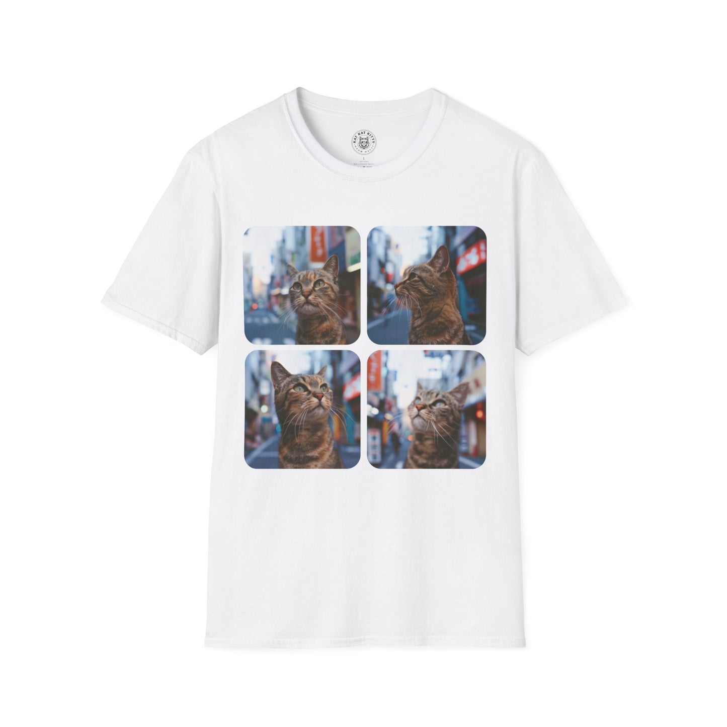 Polaroid Portrait Cat At Tokyo - Unisex Cat Graphic Tees | Graphic T Shirts