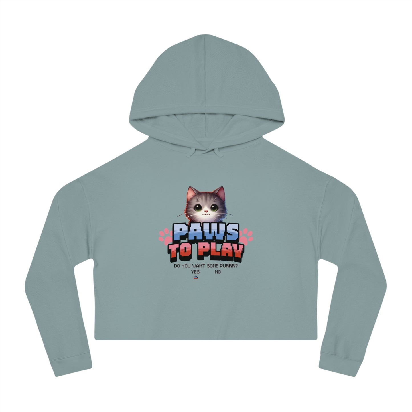 Gamer Cat - Women’s Cropped Hooded Sweatshirt