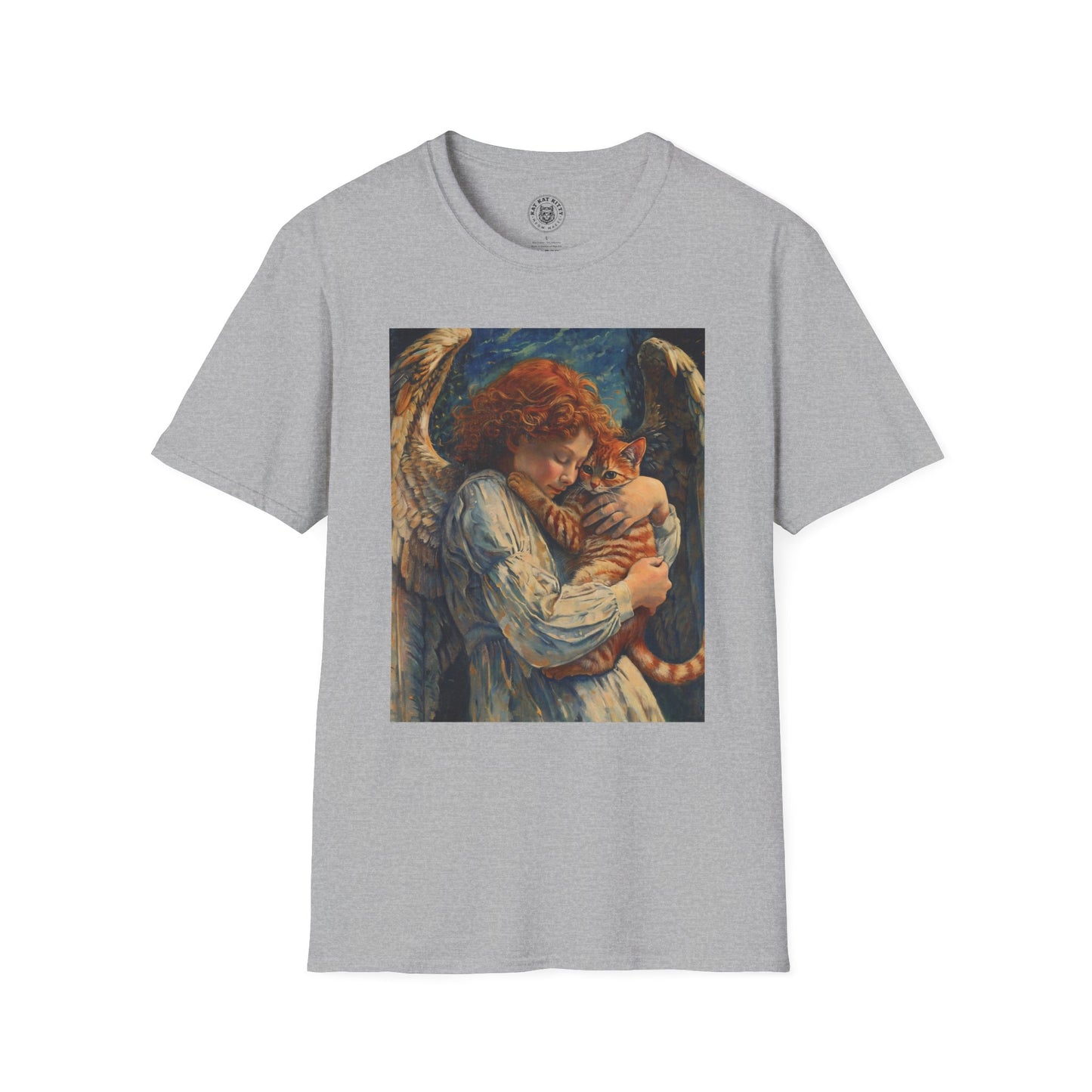 Painting Angel and Cat - Unisex Cat Graphic Tees | Graphic T Shirts