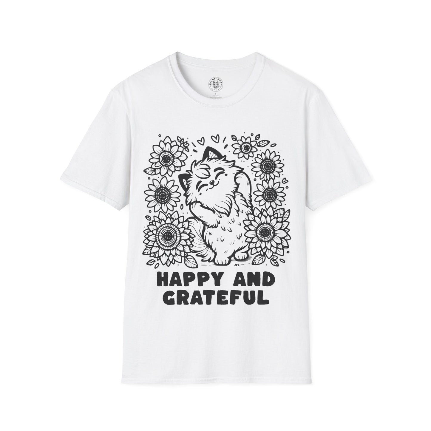 Happy And Grateful - Unisex Cat Graphic Tees | Graphic T Shirts