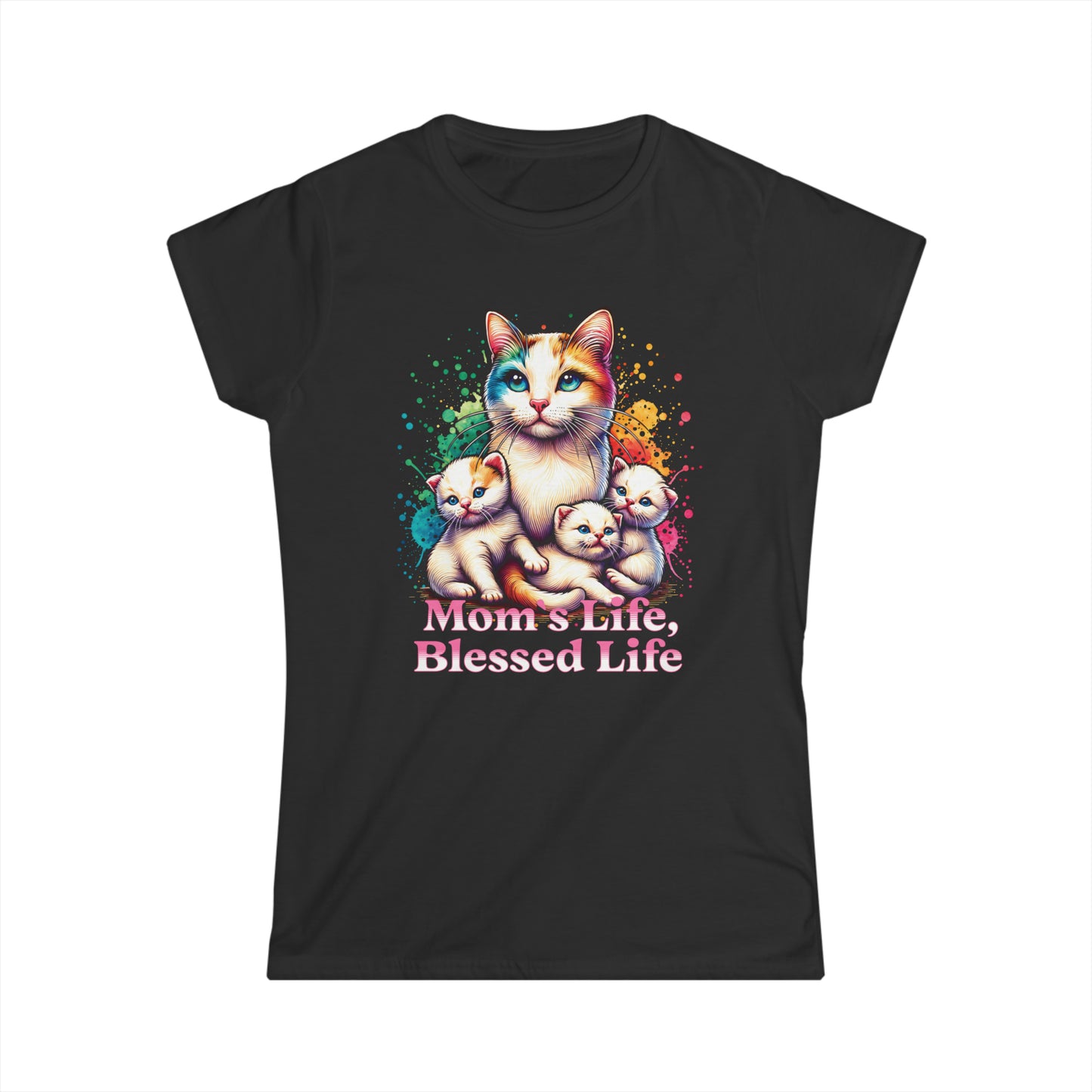 Mom´s Life Blessed Life - Women's Cat Graphic Tees | Graphic T Shirts