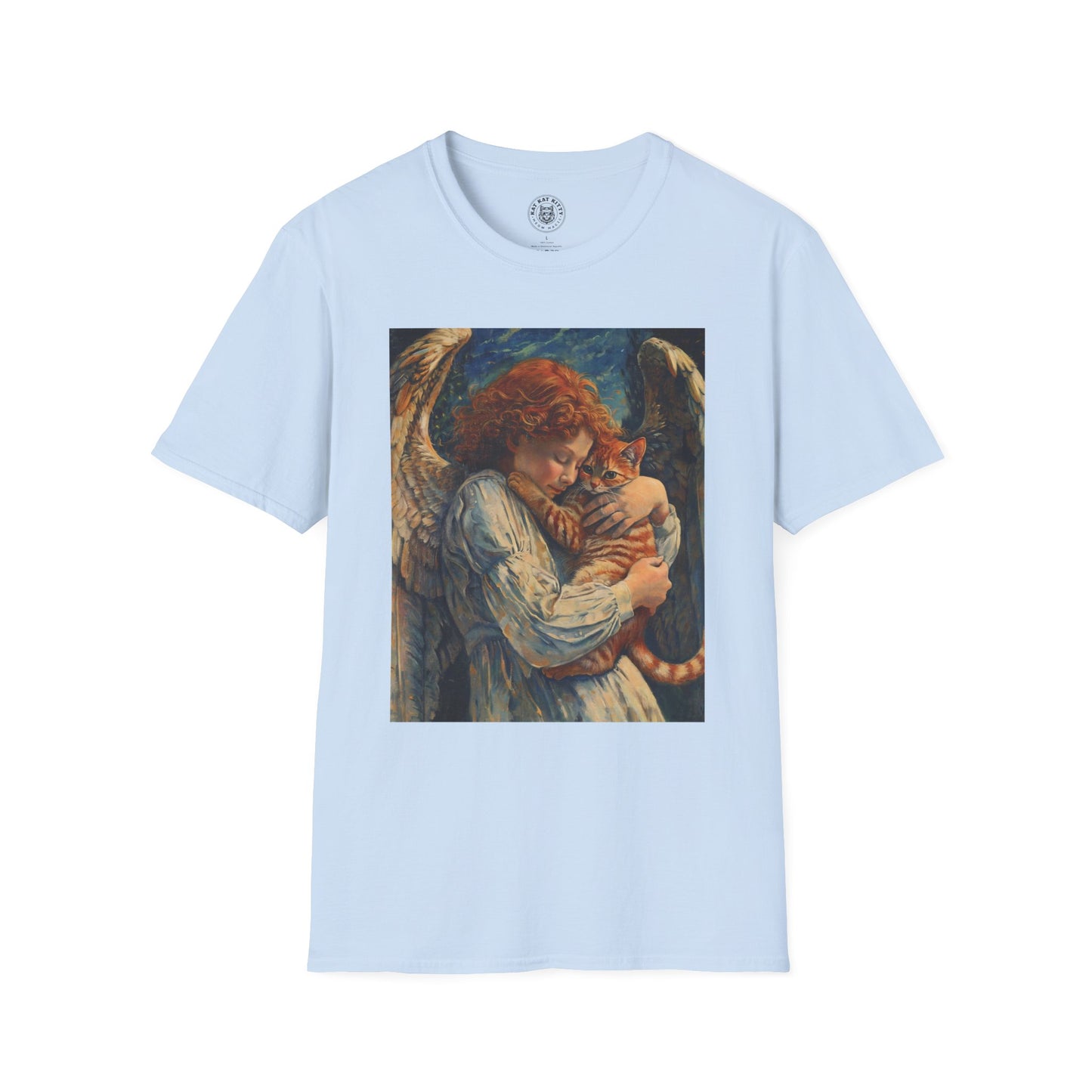 Painting Angel and Cat - Unisex Cat Graphic Tees | Graphic T Shirts