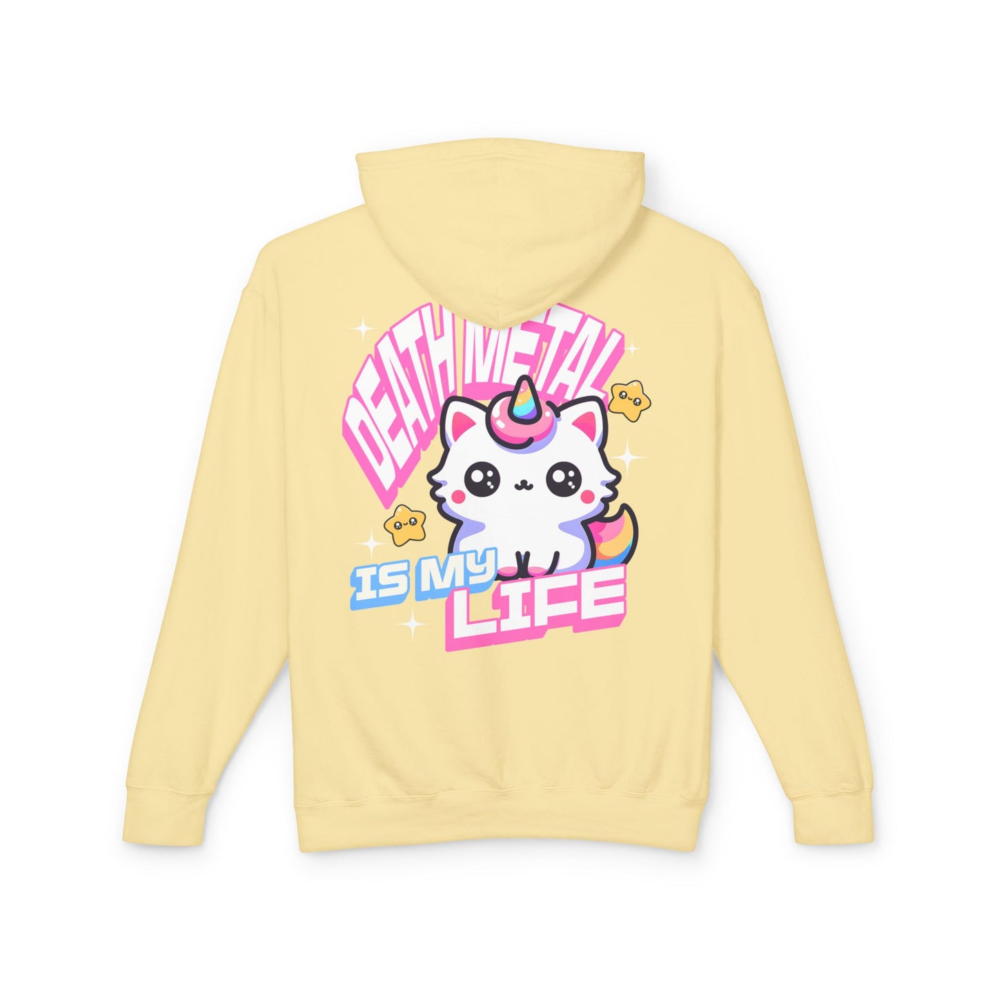 Death Metal Is My Life - Unisex Lightweight Cat Hooded Sweatshirt