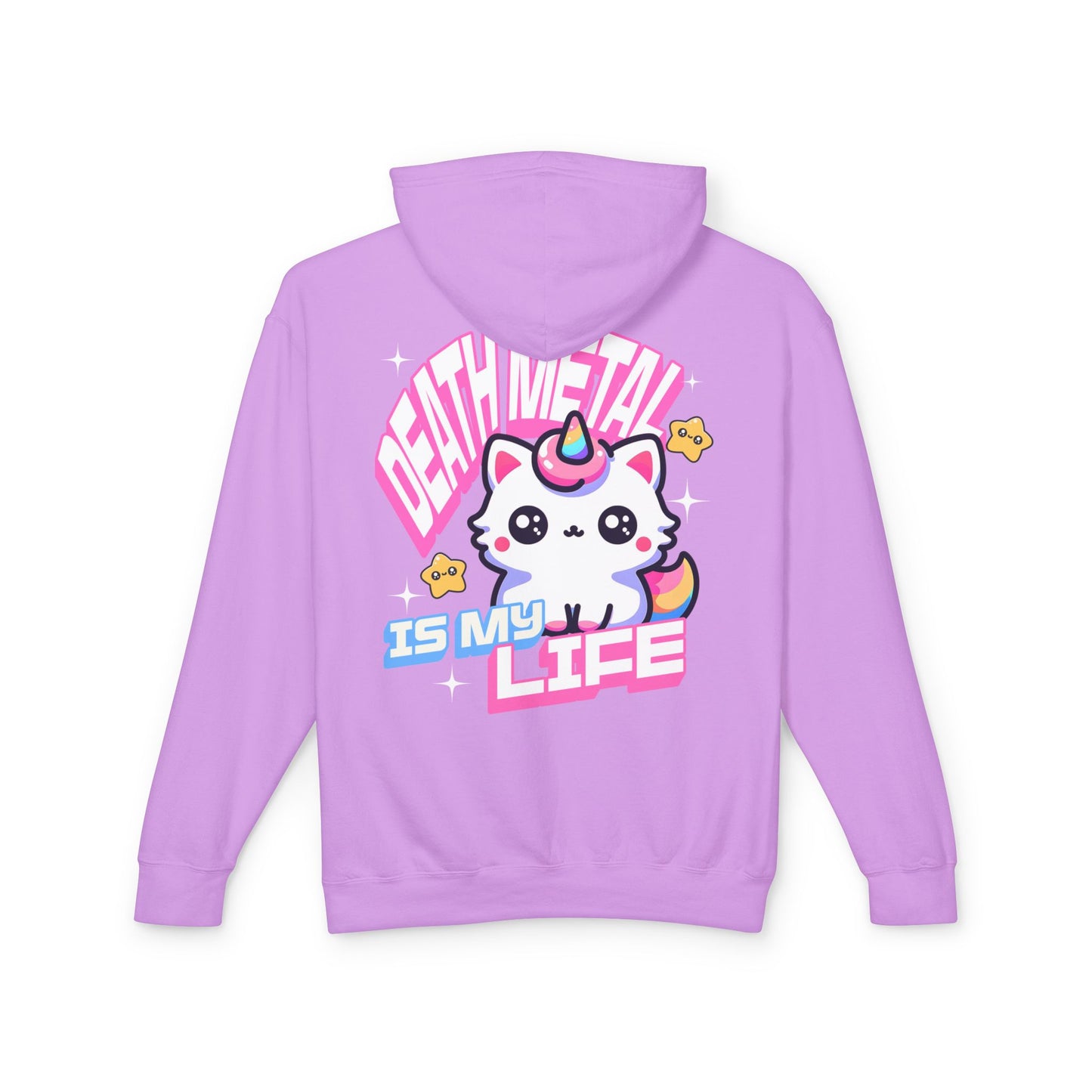 Death Metal Is My Life - Unisex Lightweight Cat Hooded Sweatshirt