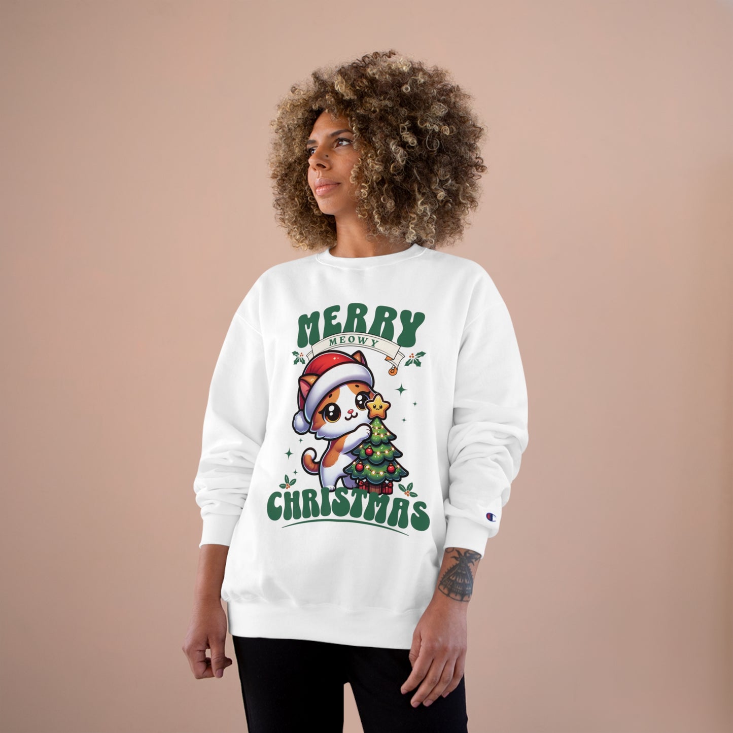 Merry Meowy Christmas - Champion® Cat Sweatshirt