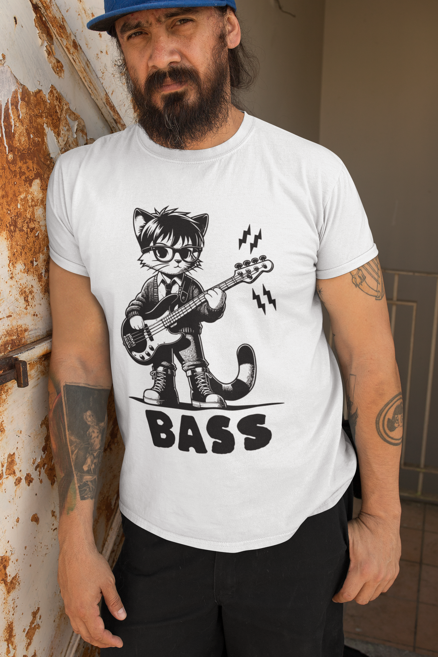 Bass Cat - Unisex Cat Graphic Tees | Graphic T Shirts