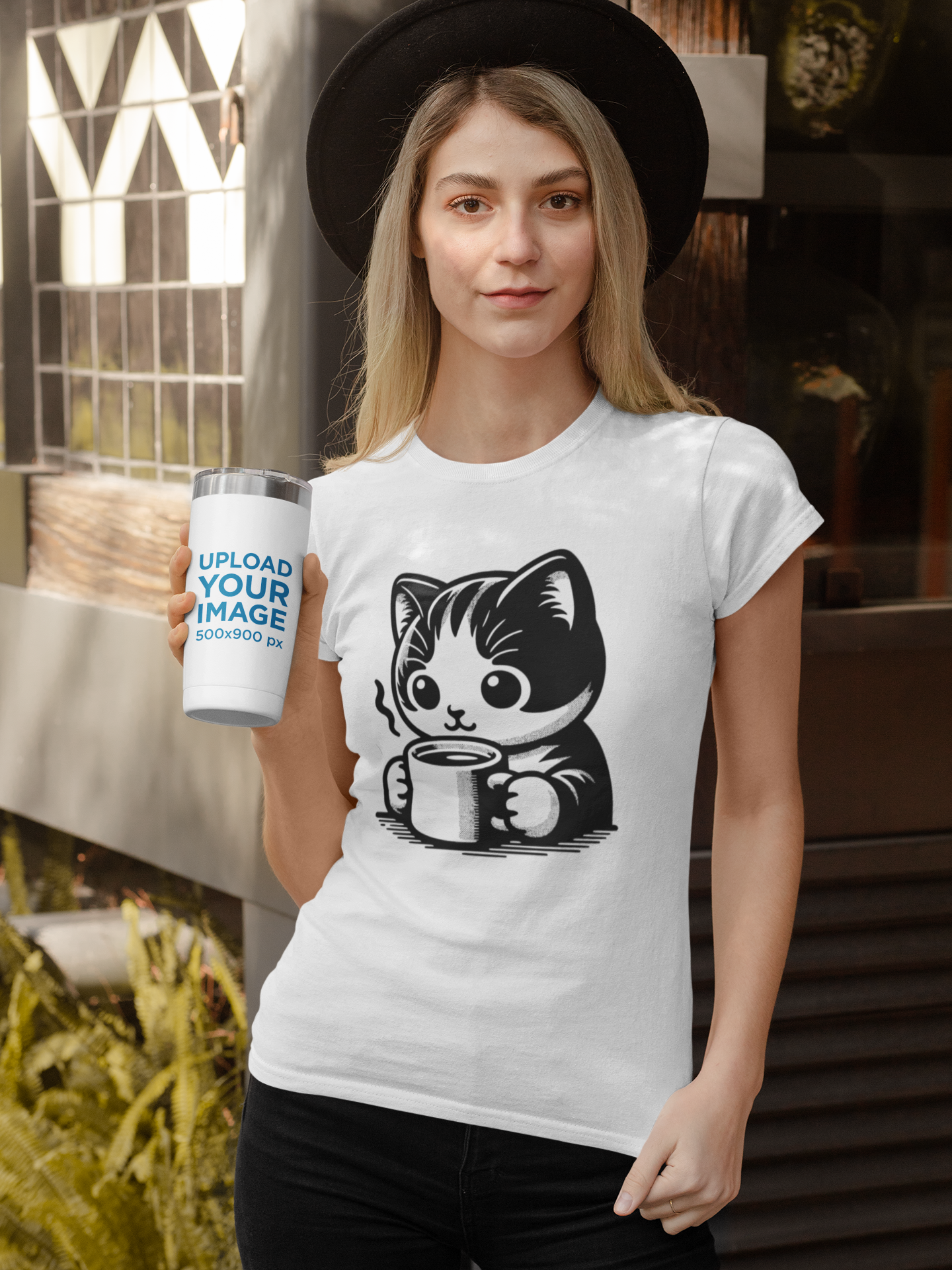 Coffee Cat - Women's Cat Graphic Tees | Graphic T Shirts