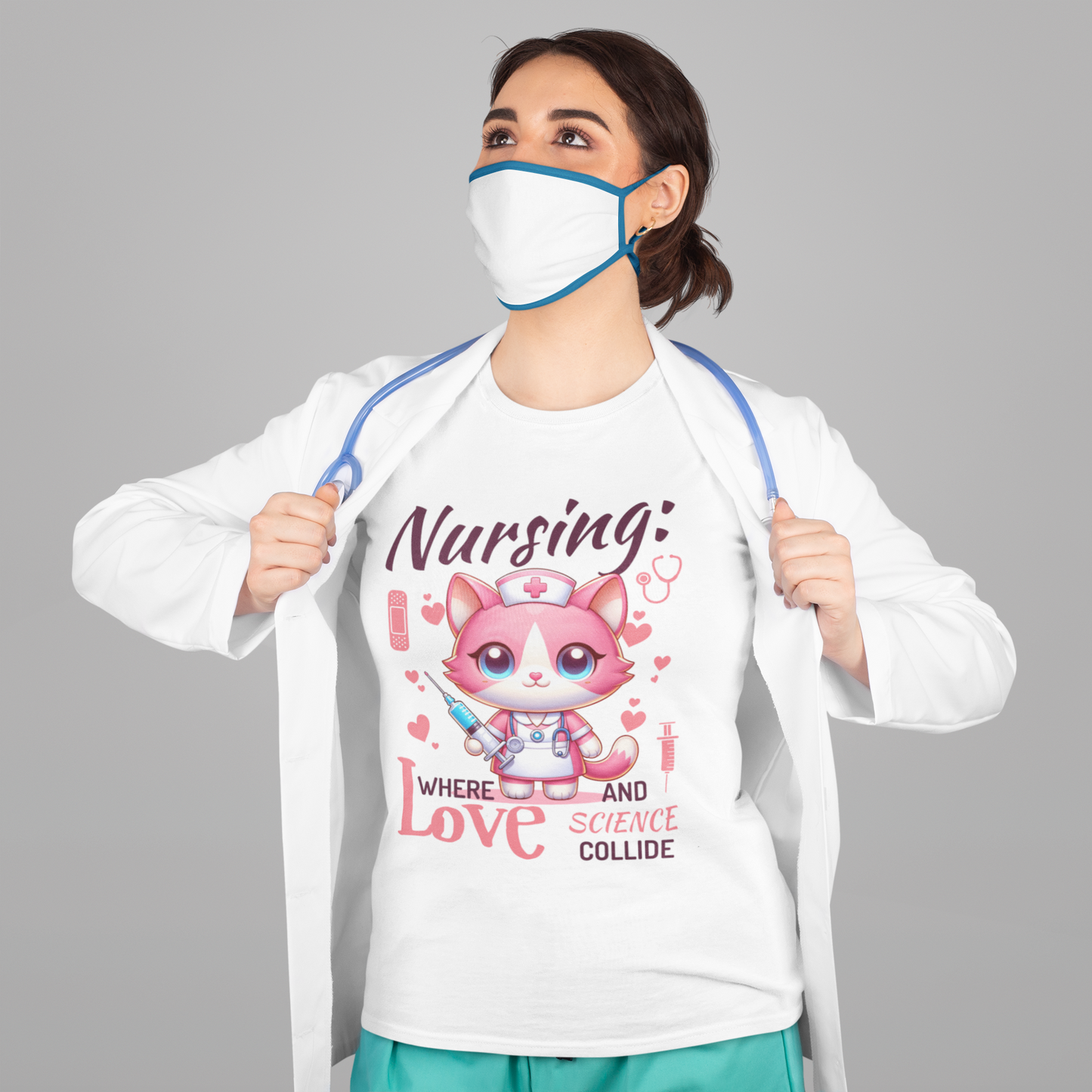 Nursing Cat - Unisex Cat Graphic Tees | Graphic T Shirts